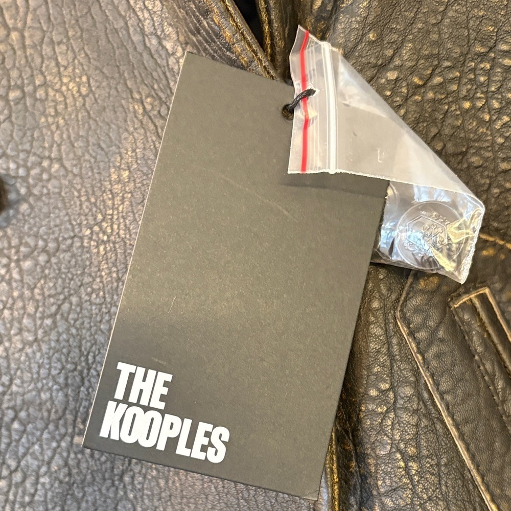 The Kooples Textured Black Sheep Leather Jacket - Picture 3 of 11
